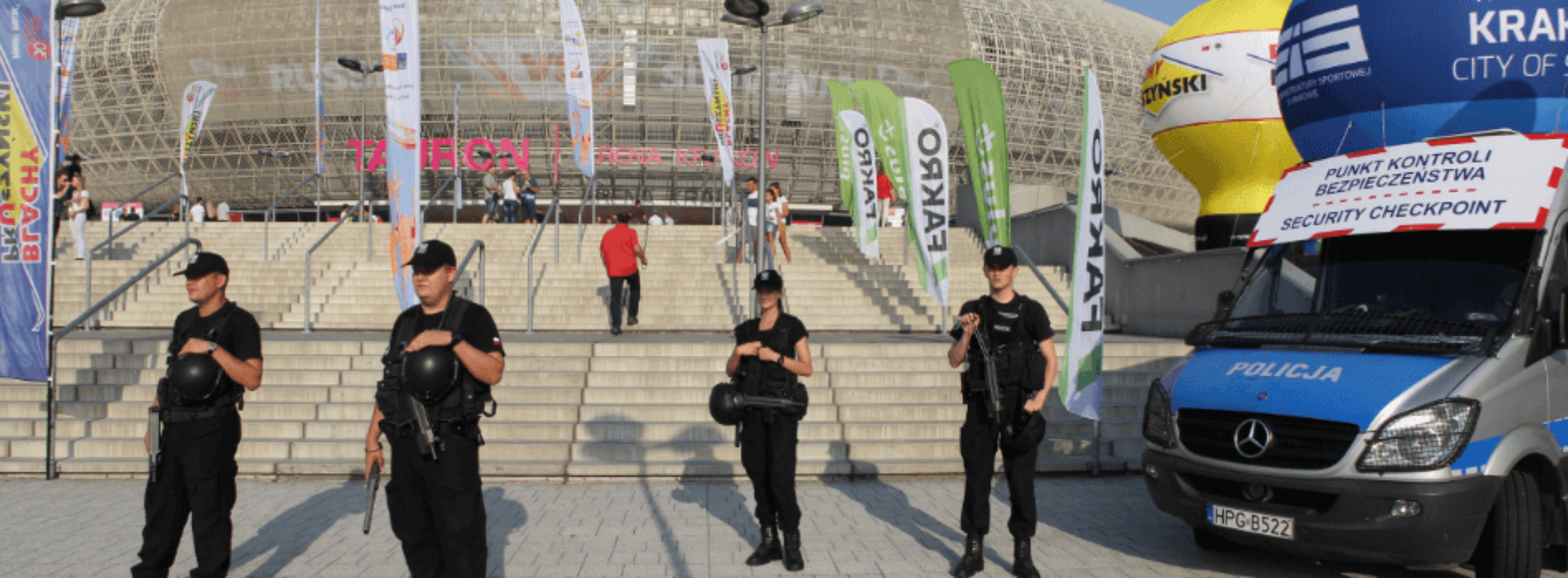 Krakowscy policjanci zabezpieczają Lotto Eurovolley Poland 2017